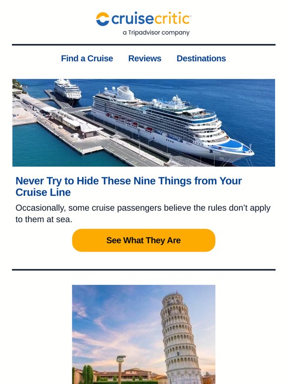 Never Hide These Things from A Cruise Line; 10 Terrible Cruise Habits & More