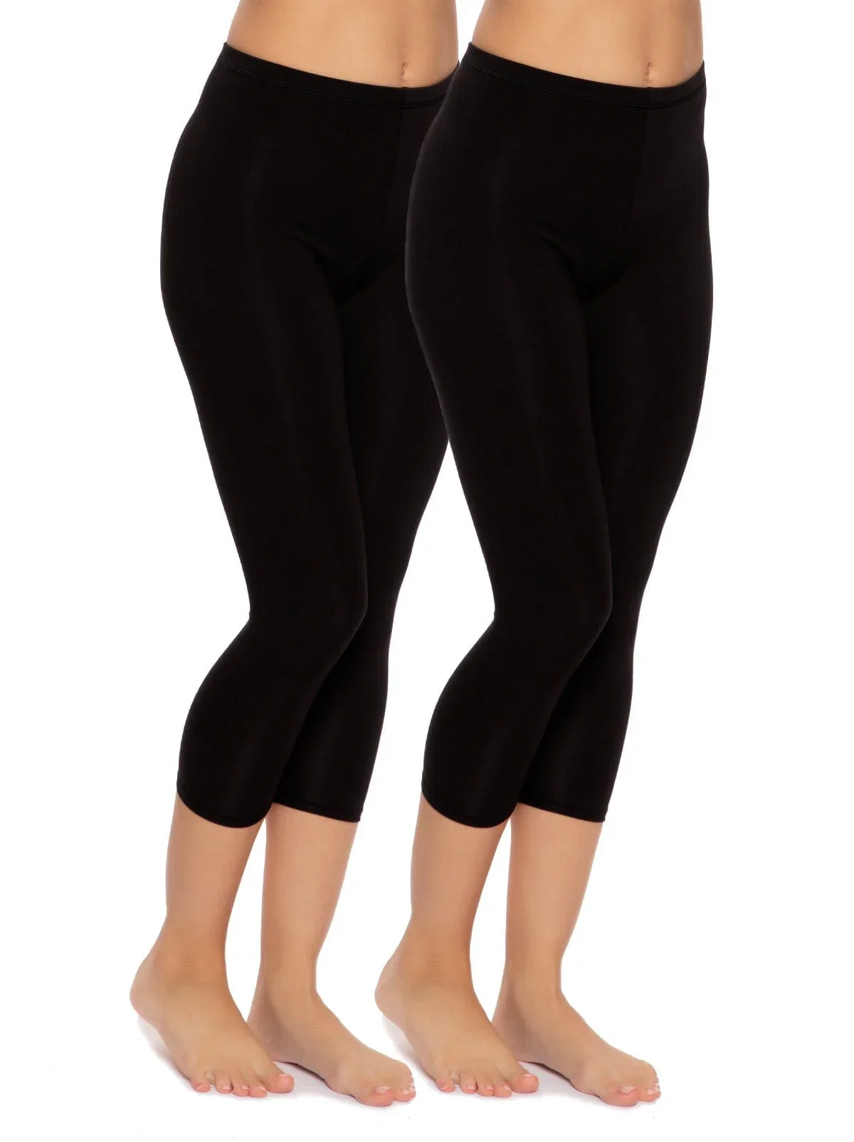 Image of Cotton Modal Capri Leggings 2-Pack
