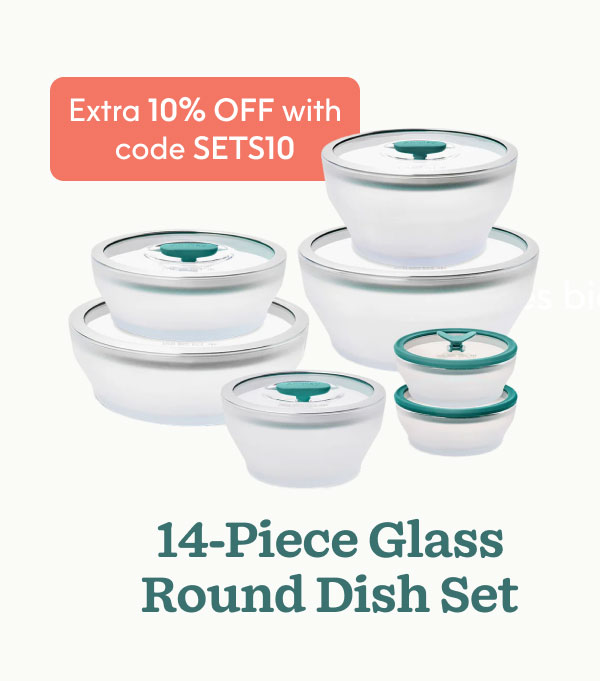 14-Piece Glass Round Dish Set