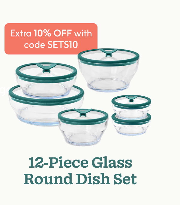12-Piece Glass Round Dish Set