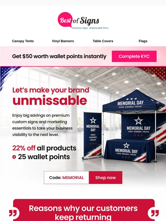Hi — —, Elevate Your Brand This Memorial Day