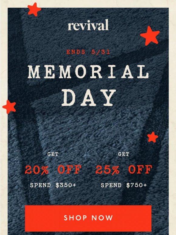 Memorial Day Savings