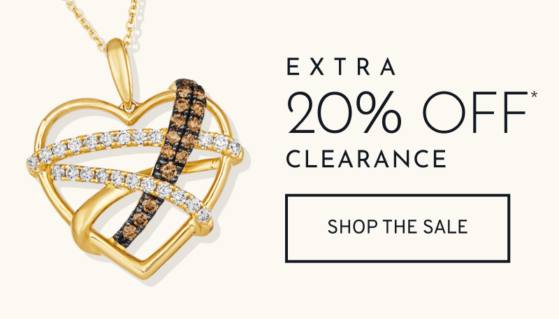 Gold heart-shaped necklace with diamonds. Extra 20% Off* Clearance. Click to Shop The Sale