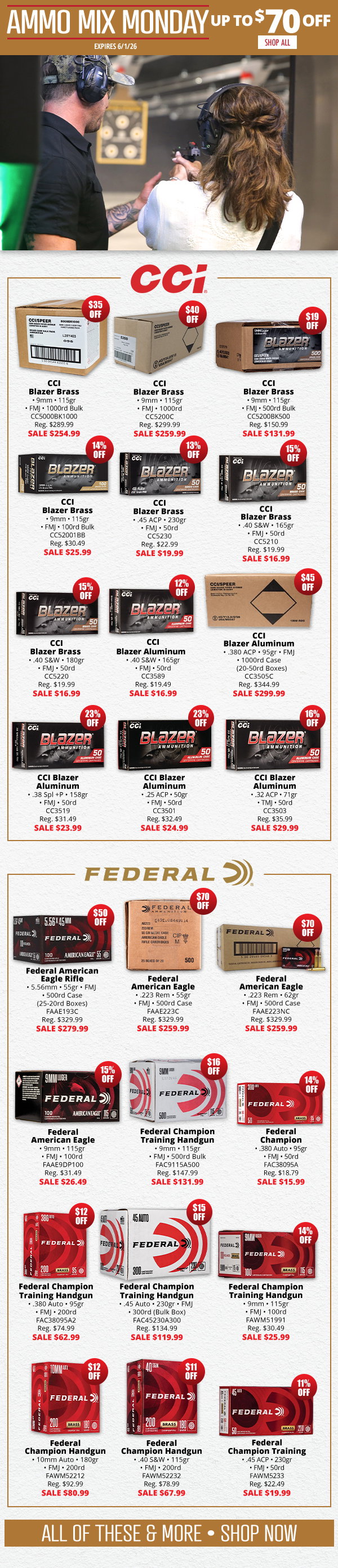 Up to $70 Off Ammo Deals Now!