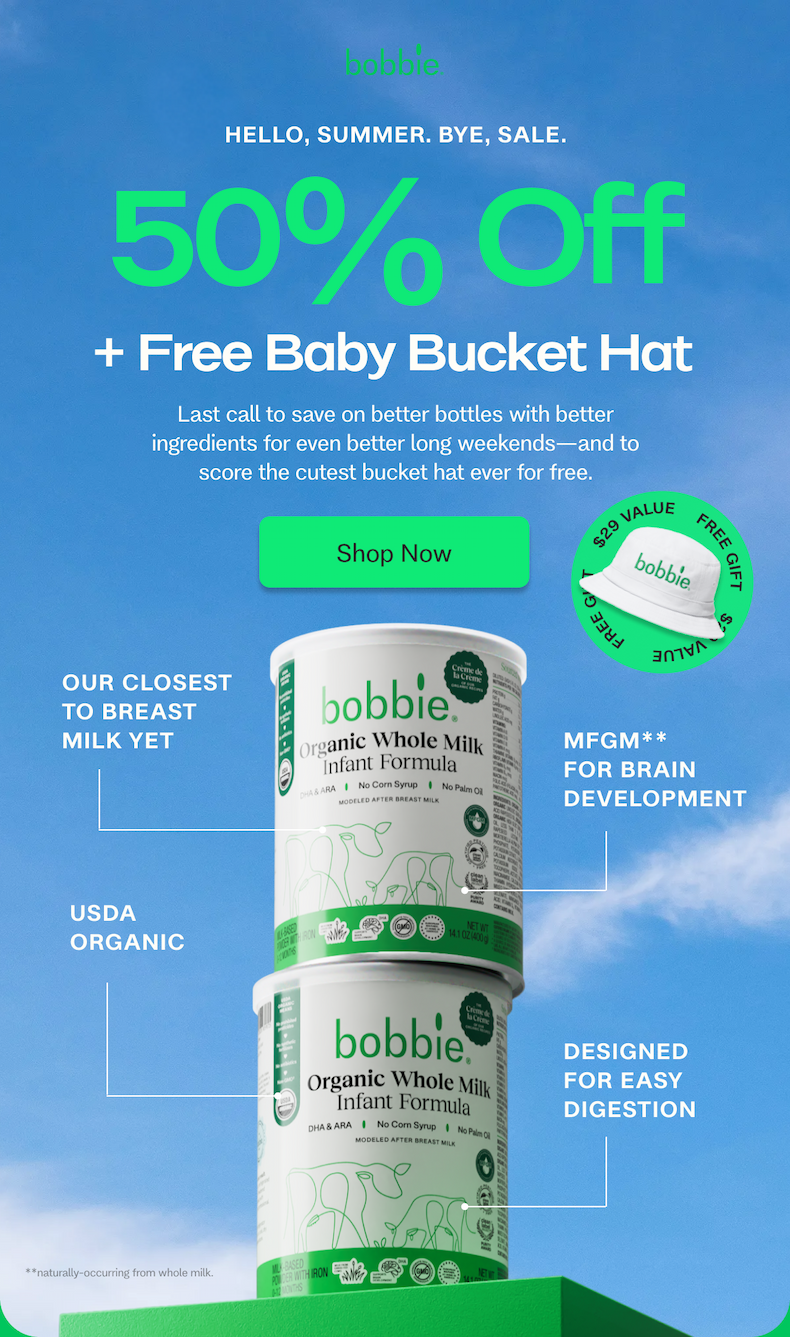 50% Off + Free Baby Bucket Hat
