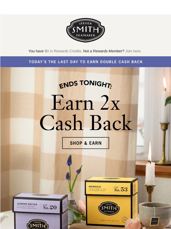 Final Hours: Double Cash Back Ends at Midnight