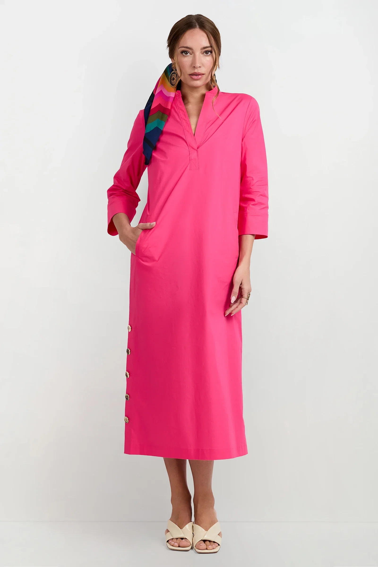 Image of Capella Mandarin Collar Maxi Dress
