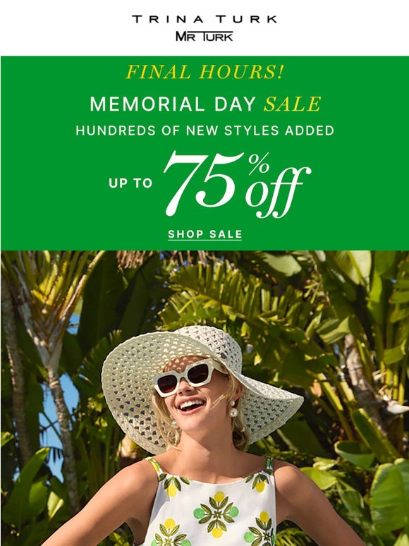 Sun on your shoulders. Sale on your mind.