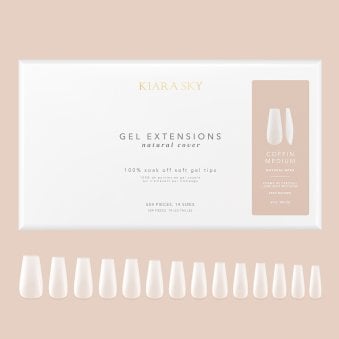 Natural Cover Gel Nail Extensions - Coffin Medium (504 Pieces & 14 Sizes)