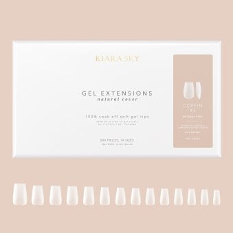 Natural Cover Gel Nail Extensions - Coffin Extra Short (504 Pieces & 14 Sizes)
