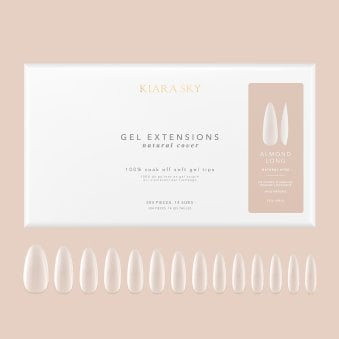 Natural Cover Gel Nail Extensions - Almond Long (504 Pieces & 14 Sizes)