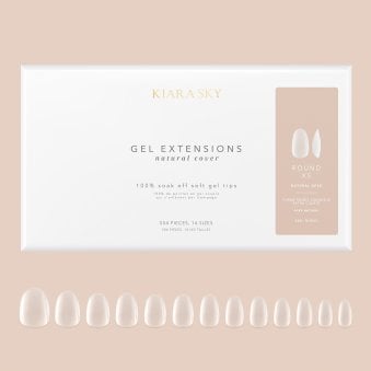Natural Cover Gel Nail Extensions - Round Extra Short (504 Pieces & 14 Sizes)