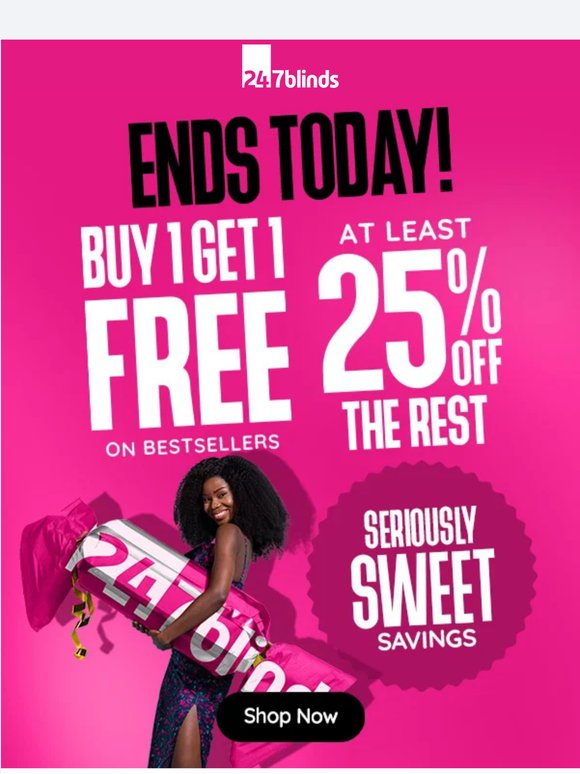 ENDS TODAY! BOGOF + at least 25% off sitewide🚨