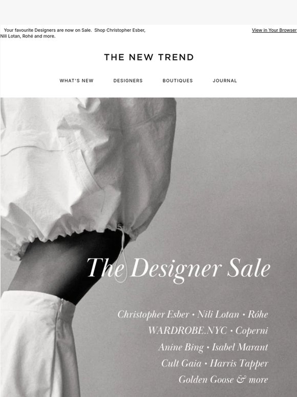 THE DESIGNER SALE STARTS NOW
