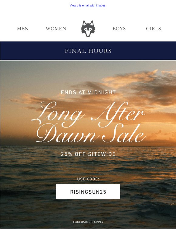 Final Hours || 25% Off Sitewide