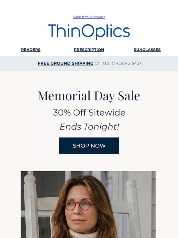 Memorial Day Savings End Tonight
