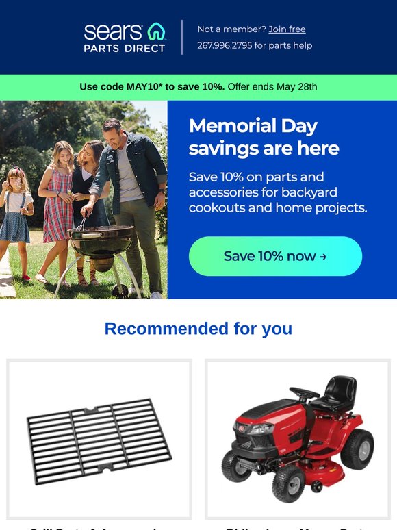 Save 10% this Memorial Day