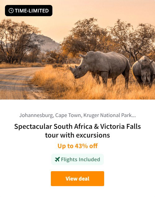 Spectacular South Africa &amp; Victoria Falls tour with excursions