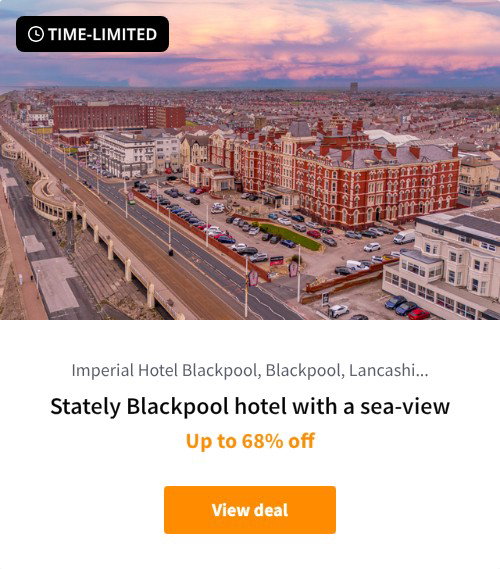 Stately Blackpool hotel with a sea-view