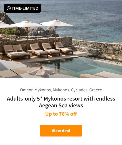 Adults-only 5* Mykonos resort with endless Aegean Sea views