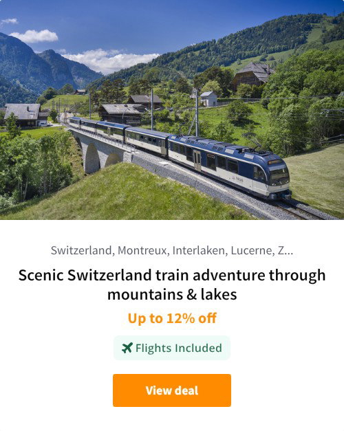 Scenic Switzerland train adventure through mountains &amp; lakes