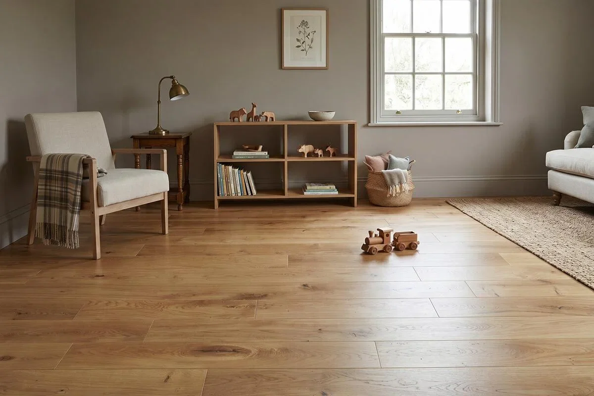 Image of Home Choice Engineered Rustic Oak Flooring 14mm x 125mm Natural Brushed Matt Lacquered