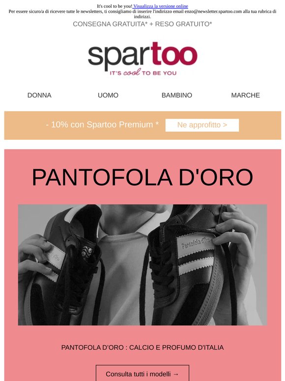 🚨 Il meglio delle scarpe, abbigliamento e borse! Consegna gratuita per Pantofola d'Oro, Casual Attitude, Schott, Clarks, Victoria, Tommy Hilfiger, Teddy Smith e Armani Exchange