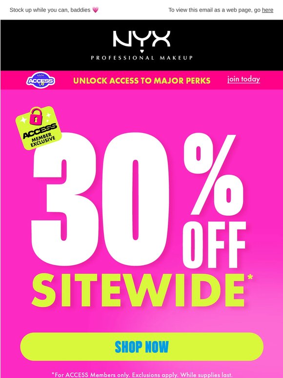 30% off sitewide ends TODAY!