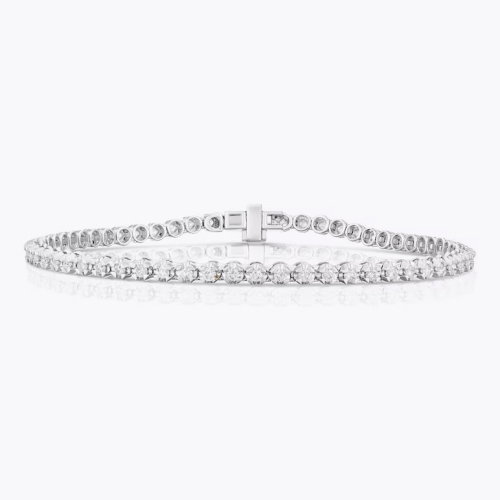 Platinum 1ct Diamond Certified Claw Set Bracelet
