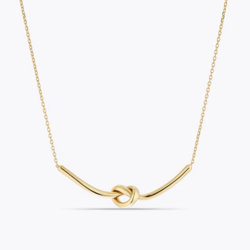 9ct Yellow Gold 16+1 Polished Knot Pendant Necklace