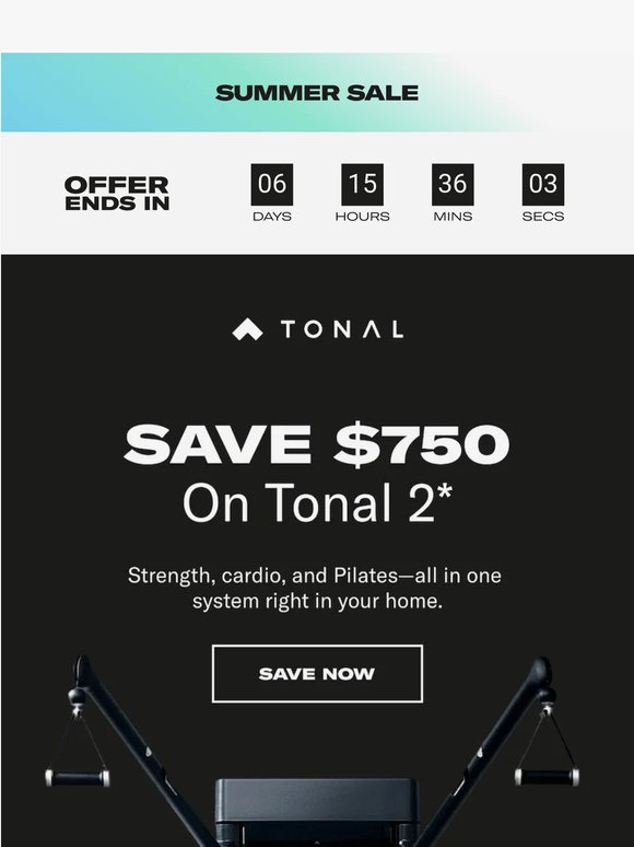 Final week to save $750 on Tonal 2