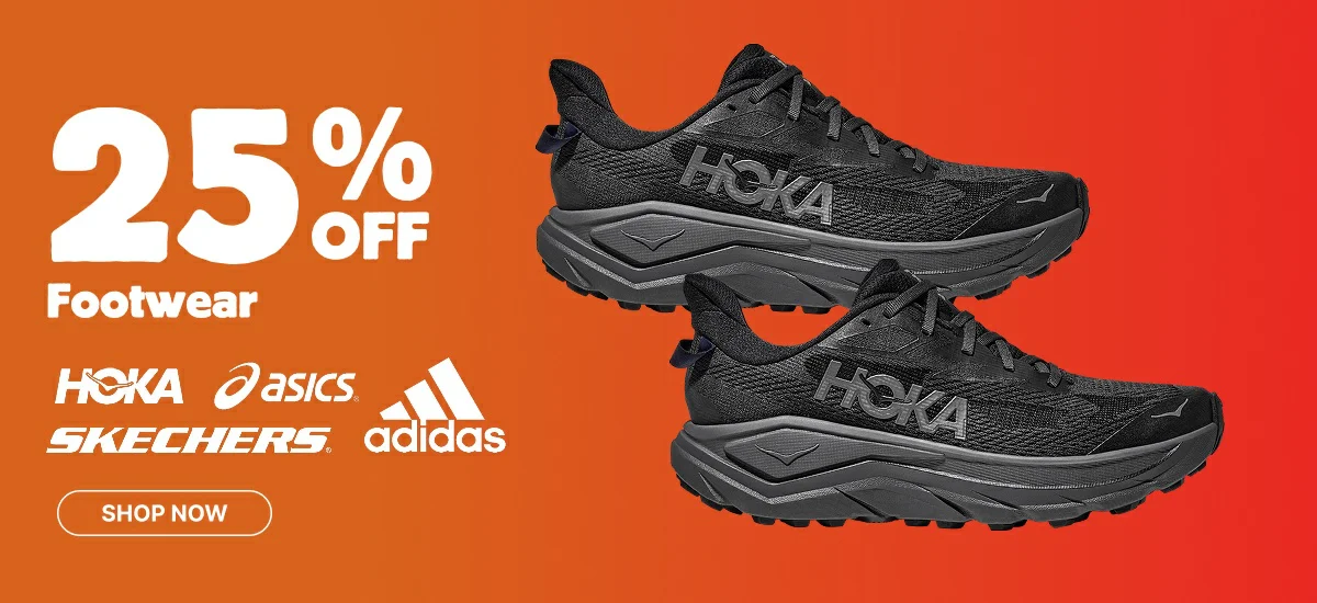 25% Off Footwear by Hoka, Asics, Sketchers & Adidas