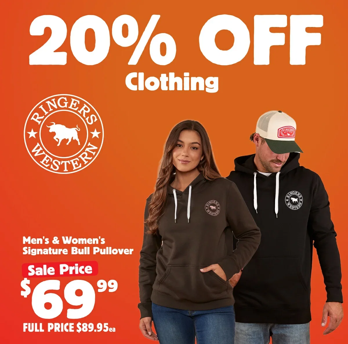 20% Off Clothing RIngers Western
