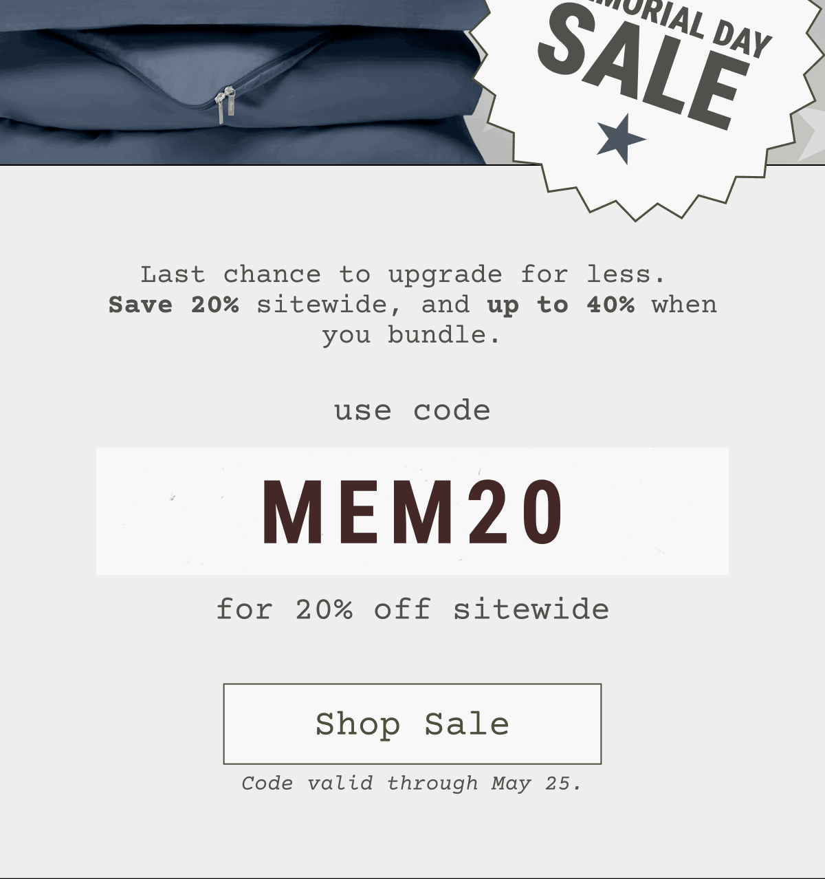 Use code MEM20 for 20% off sitewide