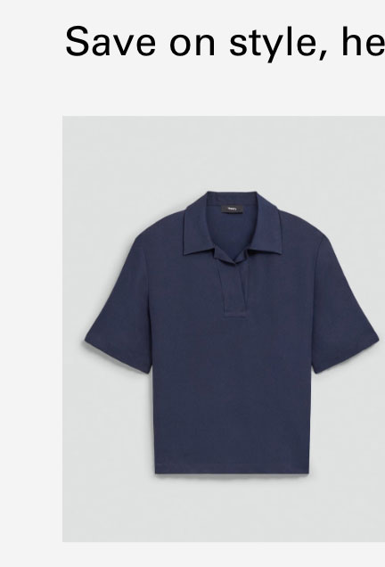 Oversized Polo Shirt in Silk Georgette