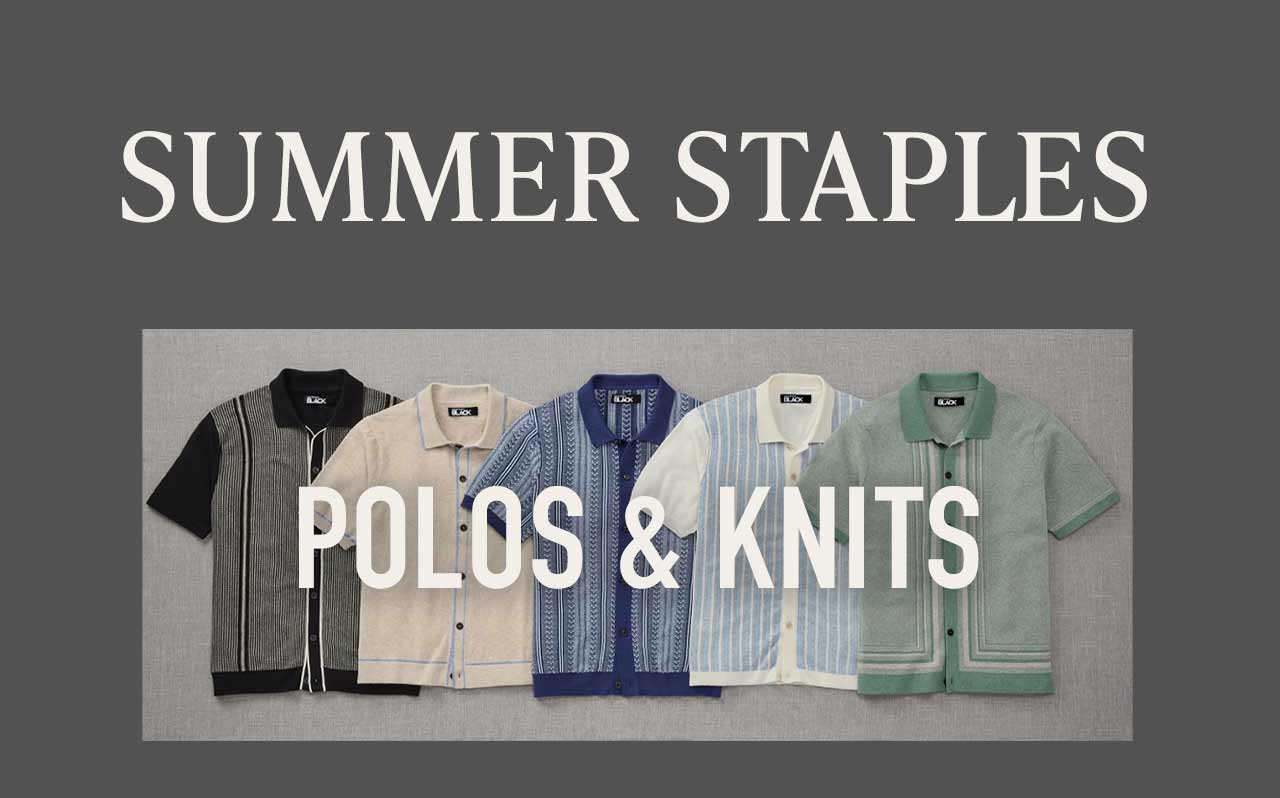 Shop Polos and knits. 
