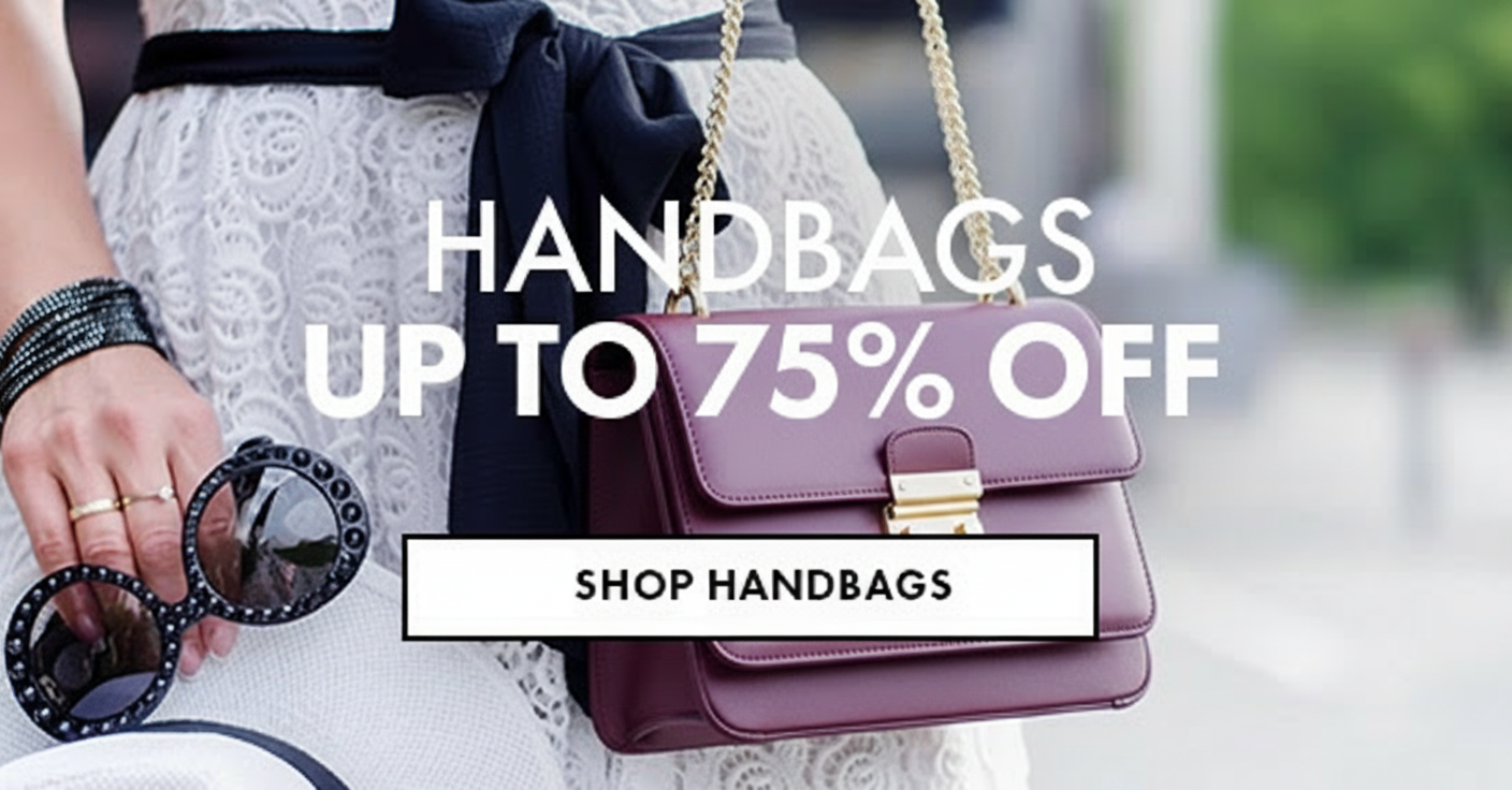 Handbags up to 75% off