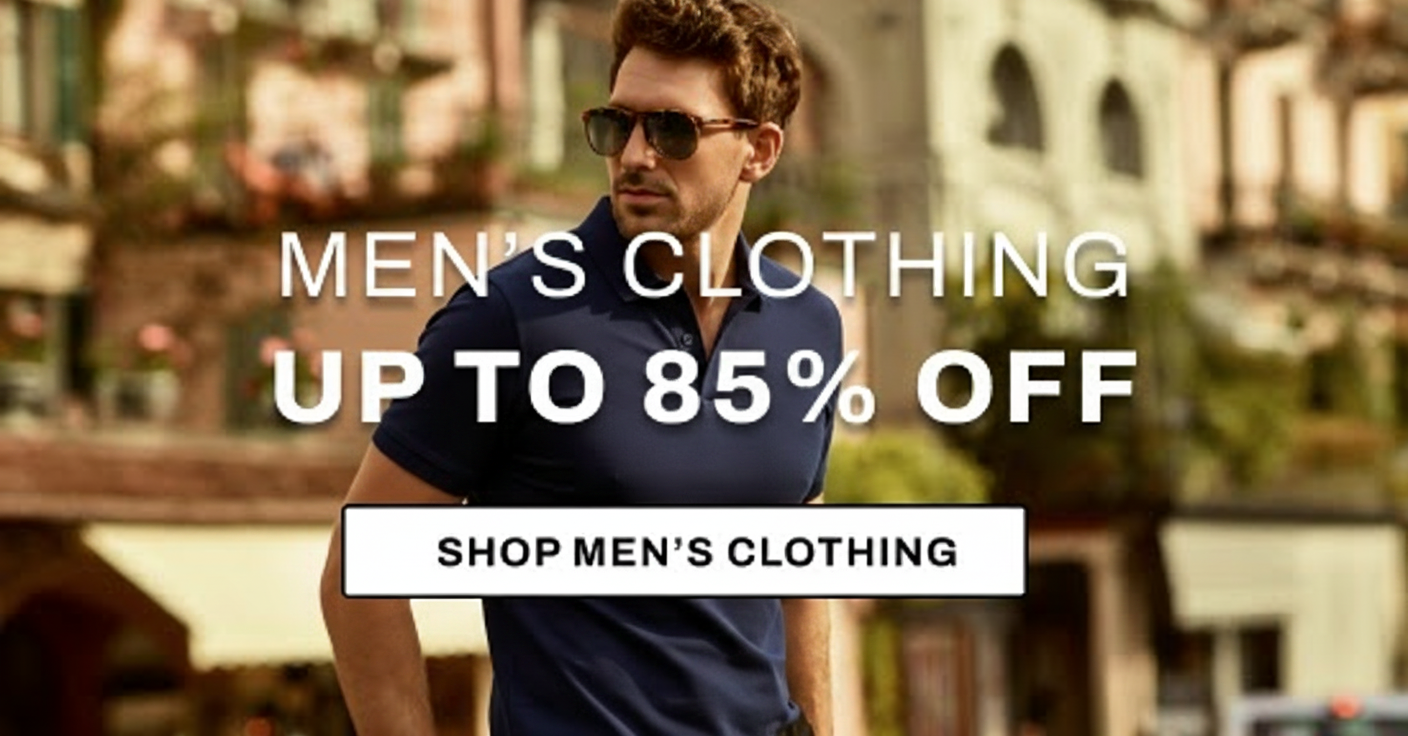 Men's clothing sale up to 85% off