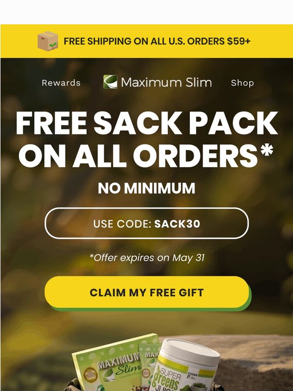 FREE Sack Pack on all orders 📦