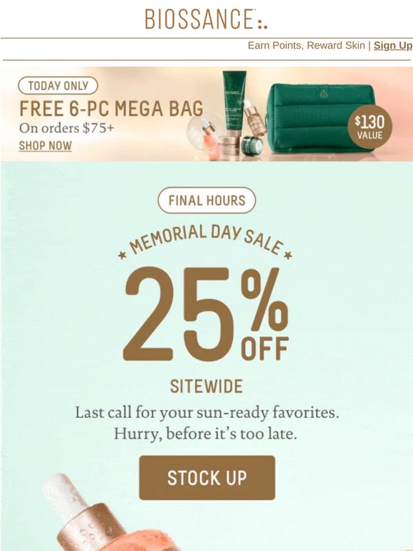 Hrs left❗25% Off + FREE Mega Bag (only 100 left)