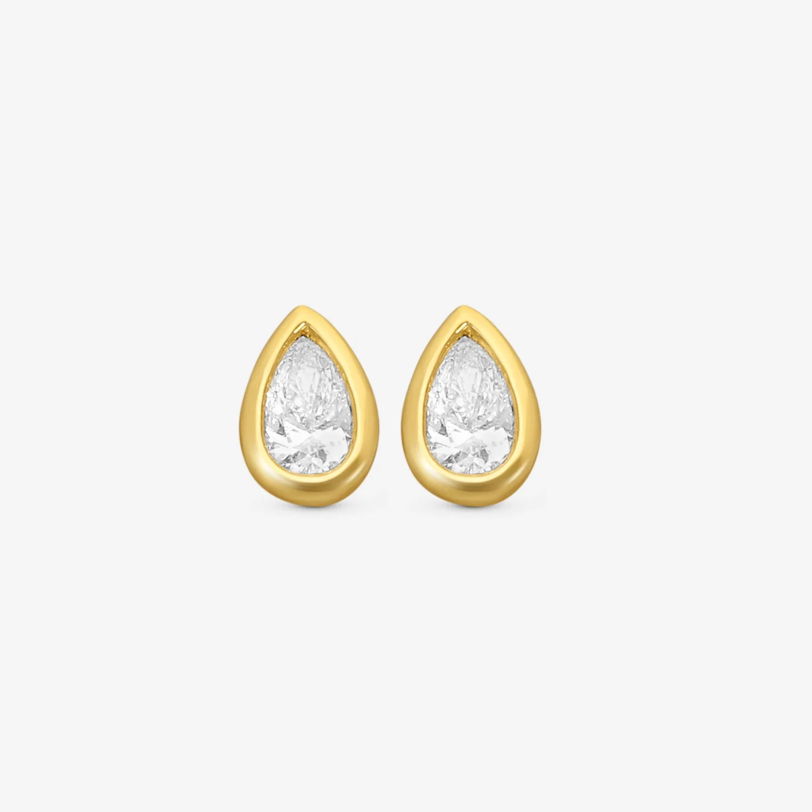Image of Roberto Coin 18K Yellow Gold Diamond Pearshape Stud Earrings 111433AYERX0