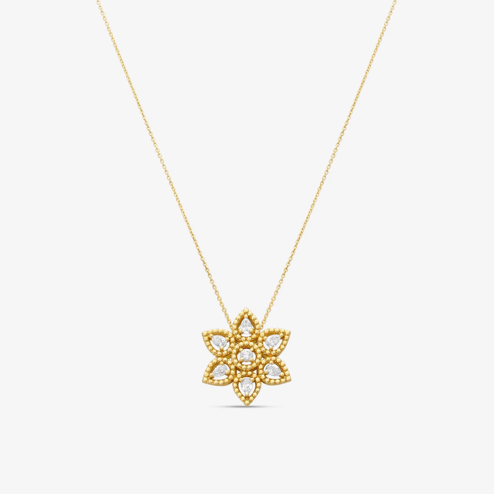 Image of Roberto Coin Dolcetto 18K Yellow Gold Diamond Star Pendant Necklace 111493AYCHX0