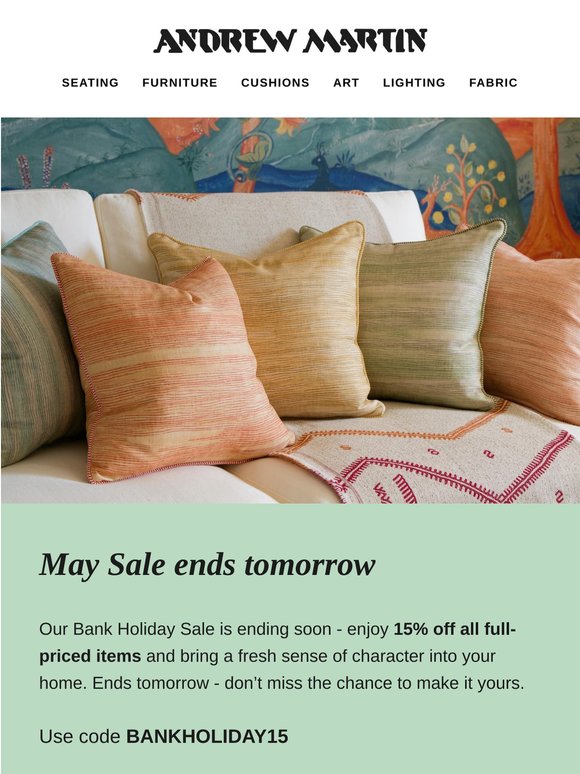 Cushion Call: 15% Off Ends Tomorrow