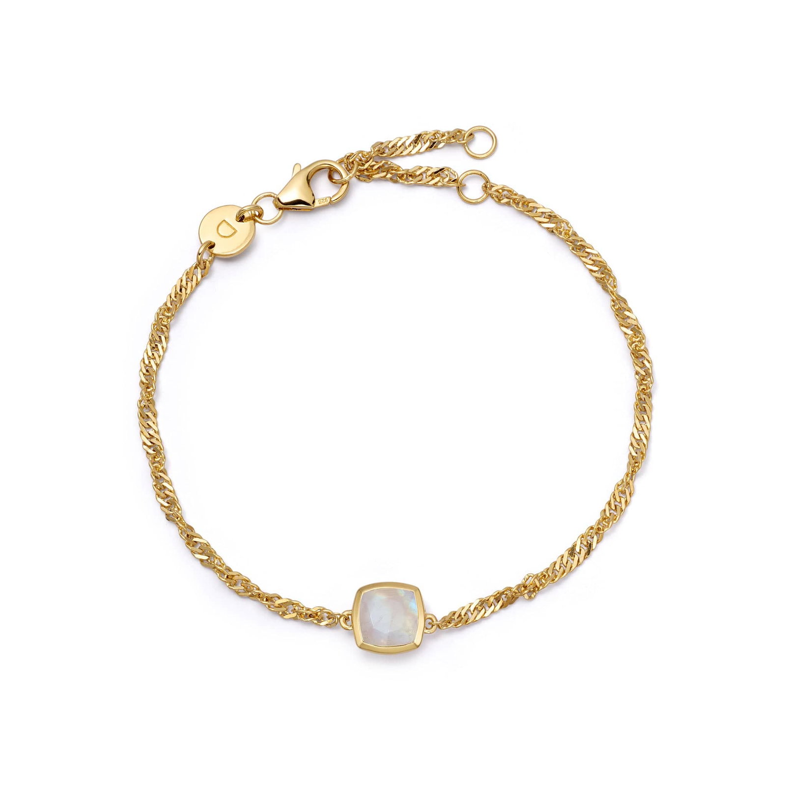 Image of Birthstone Charm Bracelet 18ct Gold Plate