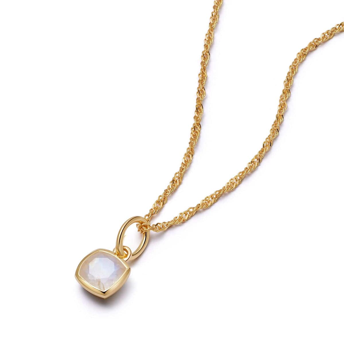 Image of Birthstone Charm Necklace 18ct Gold Plate