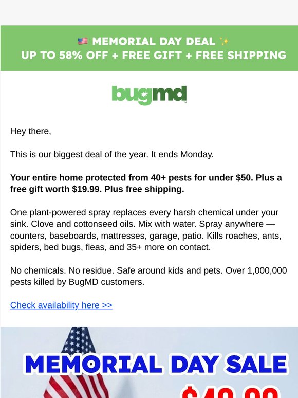🇺🇸 Memorial Day deal: 58% off + a free gift