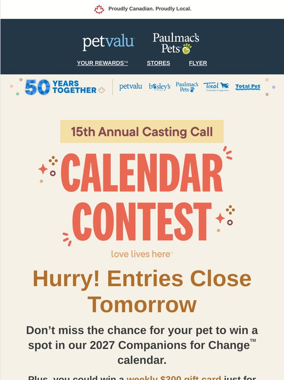 📸Hurry! Calendar Contest Entries Close Tomorrow