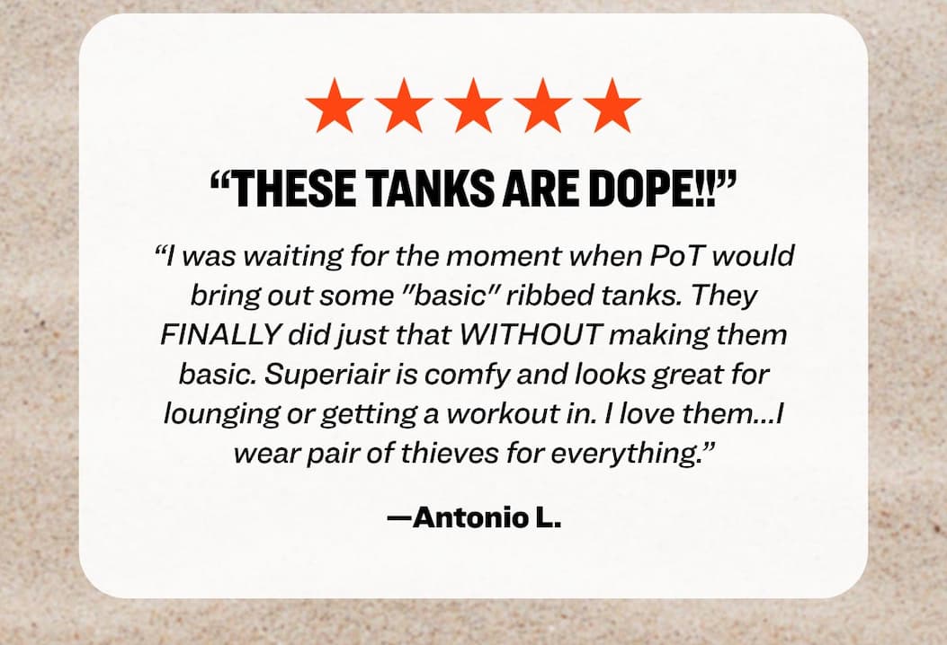 Five-star review: "These tanks are dope!" —Antonio L.