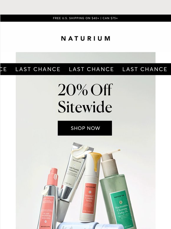 Few Hours Left: 20% off Sitewide 🚨