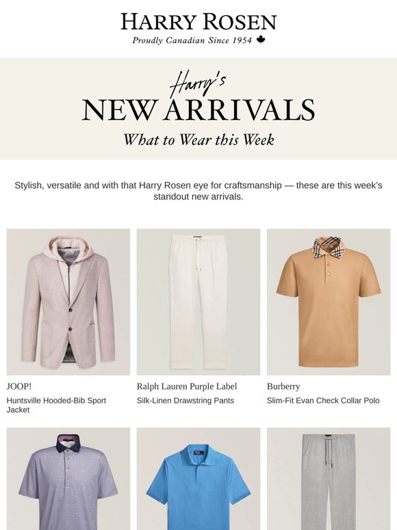 JUST IN: JOOP!, Ralph Lauren Purple Label, Burberry and More